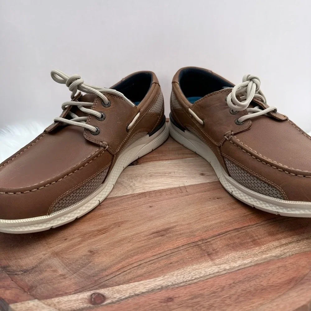 Dockers Boat Shoes Mens 11.5 Brown Excellent Leather Mesh Supreme Comfort